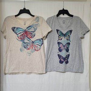 78. KOHL'S BRAND Butterfly T-shirt Bundle Size S and M
